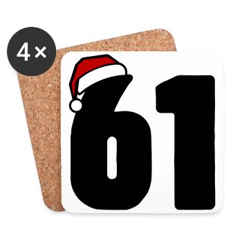 61 Numéro Noël - Dessous de verre (lot de 4) - blanc - Devant