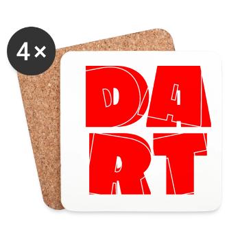 Jeu de fléchettes Dart Dart King 180 Bullseye - Dessous de verre (lot de 4) - blanc - Devant