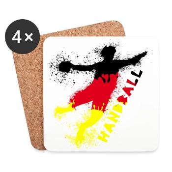 Handball, Germany,Flag, Handballer - Coasters (set of 4) - white - Front