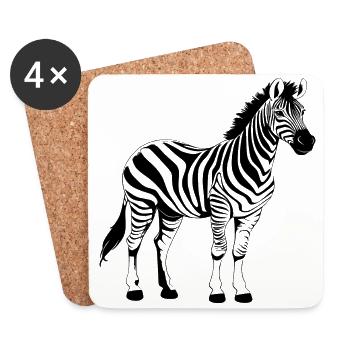 Zebra schwarz - Untersetzer (4er-Set) - Weiß - Vorne