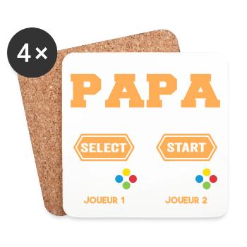 Mach dich bereit Papa, ich komme - Schwangerschaftsankündigung - Untersetzer (4er-Set) - Weiß - Vorne