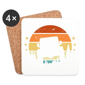 4x4 - Ich kann nicht Ich habe 4X4 - 4X4 Humor - Untersetzer (4er-Set) - Weiß - Vorne