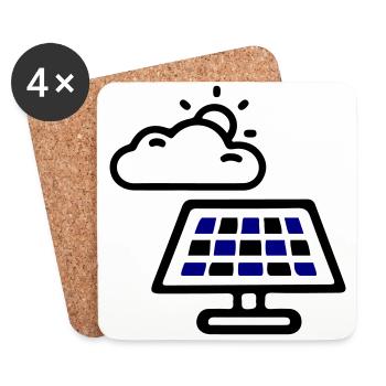 Solar Energie Panele - Untersetzer (4er-Set) - Weiß - Vorne