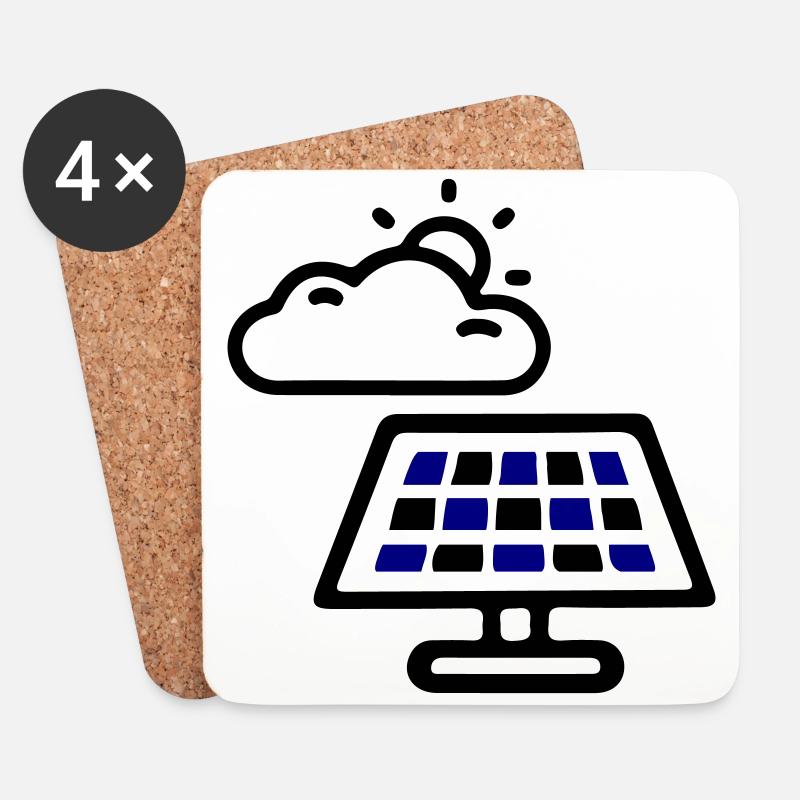 Solar Energie Panele - Untersetzer (4er-Set) - Weiß