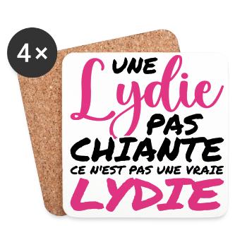 Une LYDIE pas chiante ce n'est pas un vraie LYDIE - Dessous de verre (lot de 4) - blanc - Devant