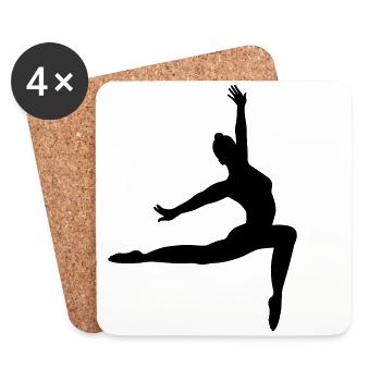 Ballett mit Gymnastik - Untersetzer (4er-Set) - Weiß - Vorne