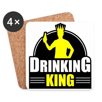 Drinker King Beer Drinking - Coasters (set of 4) - white - Front