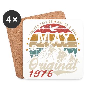 May 1976 Original May 1976 Birthday Gift - Coasters (set of 4) - white - Front