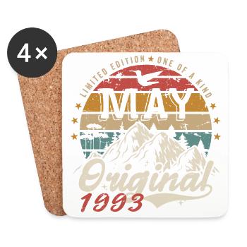 Mai 1993 Original Mai 1993 Geburtstagsgeschenk - Untersetzer (4er-Set) - Weiß - Vorne