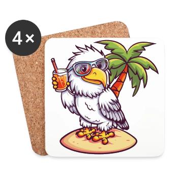 Adler Sommer Strand Urlaub - Untersetzer (4er-Set) - Weiß - Vorne