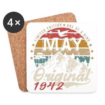 May 1942 Original May 1942 Birthday Gift - Coasters (set of 4) - white - Front