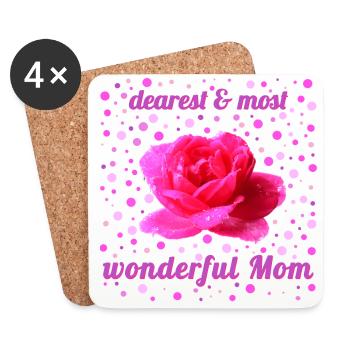 Fête des mères - Dessous de verre (lot de 4) - blanc - Devant