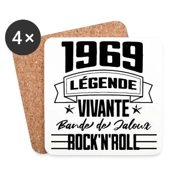 1969 Living Legend, Rock'n'Roll - Coasters (set of 4) - white - Front