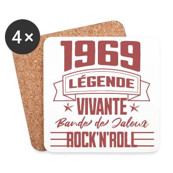 1969 Living Legend, Rock'n'Roll color - Coasters (set of 4) - white - Front