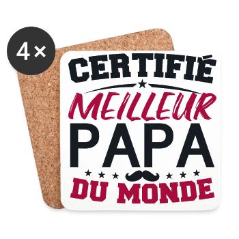 Certified Best Dad in the World - Coasters (set of 4) - white - Front
