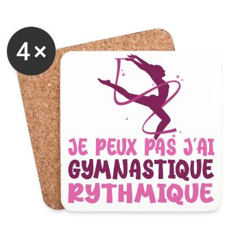 Ich kann nicht Ich habe Vintage Rhythmic Gym Frau - Untersetzer (4er-Set) - Weiß - Vorne
