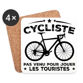 Radfahrer Geschenk Personalisierter Humor - Untersetzer (4er-Set) - Weiß - Vorne