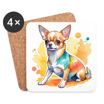 Chihuahua Watercolors - Coasters (set of 4) - white - Front