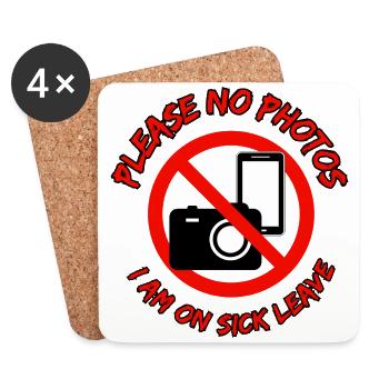Please no photos - I'm on sick leave - Coasters (set of 4) - white - Front
