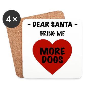 Weihnachtsdesign Hund - Untersetzer (4er-Set) - Weiß - Vorne