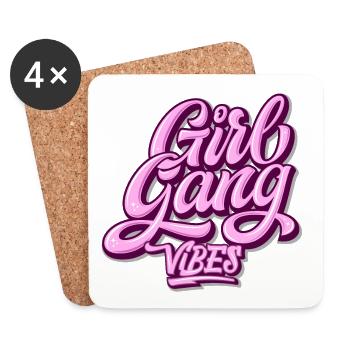 Ambiance de gang de filles - Dessous de verre (lot de 4) - blanc - Devant