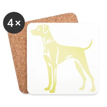 Great Dane Hund Silhouette - Untersetzer (4er-Set) - Weiß - Vorne