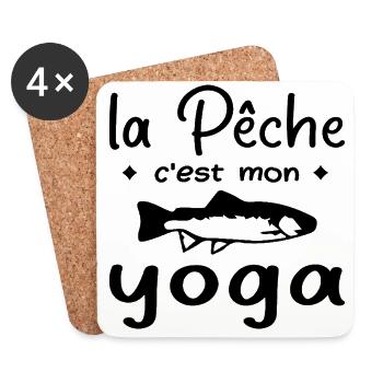 la pêche c'est mon yoga - Dessous de verre (lot de 4) - blanc - Devant