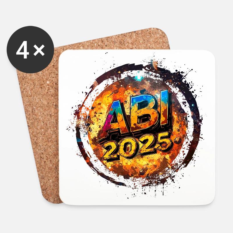 Abi 2025 - Abitur 2025 - Abiturfeier - Abistreich - Untersetzer (4er-Set) - Weiß