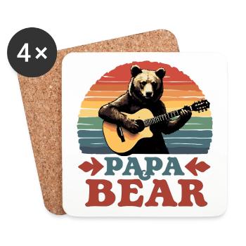 Papa Bear – Das perfekte Vatertagsgeschenk! - Untersetzer (4er-Set) - Weiß - Vorne