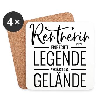 Rentnerin 2026 Eine Legende verlässt das Gelände - Untersetzer (4er-Set) - Weiß - Vorne