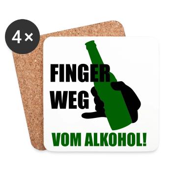 Finger weg vom Alkohol - Untersetzer (4er-Set) - Weiß - Vorne