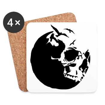 killing moon skull mond - Untersetzer (4er-Set) - Weiß - Vorne