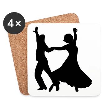 danse de danse de couples de danse - Dessous de verre (lot de 4) - blanc - Devant