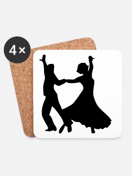 Dance dance dance couple - Coasters (set of 4) - white
