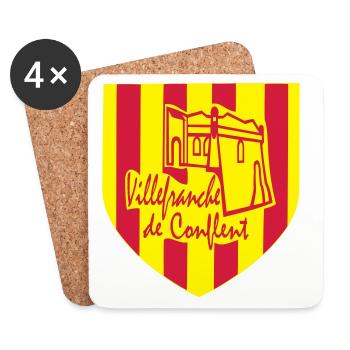 villefranche de conflent,pyrènèes orientales - Coasters (set of 4) - white - Front