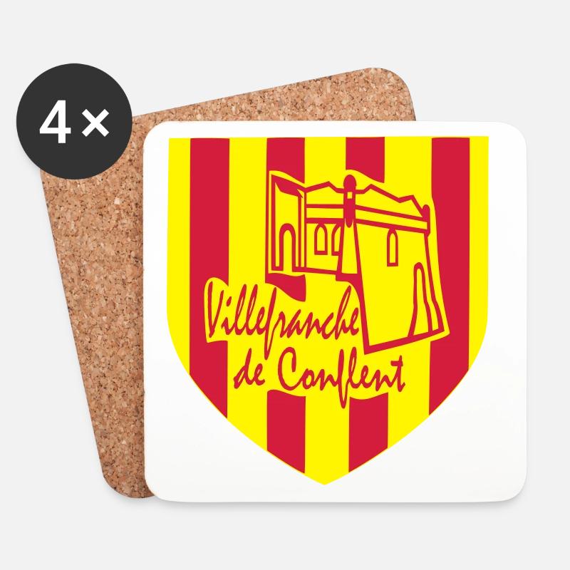 villefranche de conflent,pyrènèes orientales - Untersetzer (4er-Set) - Weiß