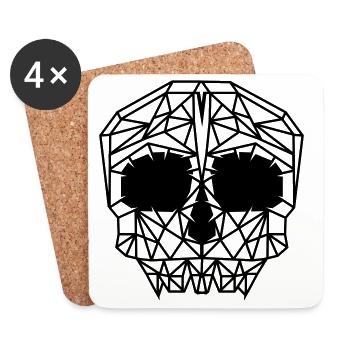 Une grille de crâne - Dessous de verre (lot de 4) - blanc - Devant