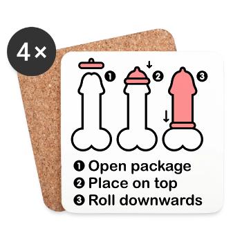 Condom manual - Coasters (set of 4) - white - Front
