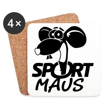 Sportmaus negative - Coasters (set of 4) - white - Front