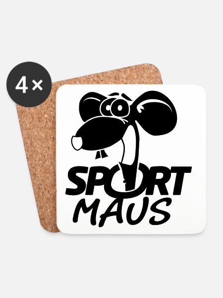 Sportmaus negative - Coasters (set of 4) - white