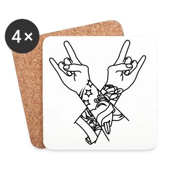 Tatouage bras croisés, cross arm tattoo - Coasters (set of 4) - white - Front