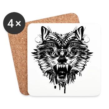 dangerous wolf - Coasters (set of 4) - white - Front