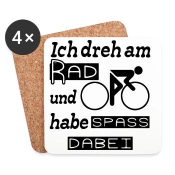 Radfahrer Spruch Fahrrad Rad Sport lustig Geschenk - Untersetzer (4er-Set) - Weiß - Vorne