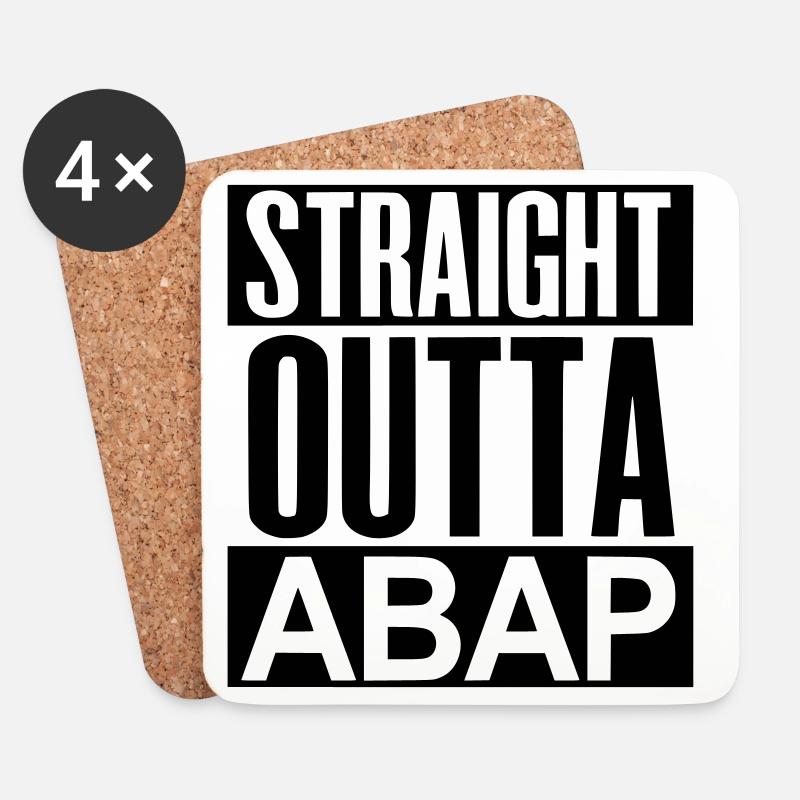 StraightOuttaABAP - Untersetzer (4er-Set) - Weiß
