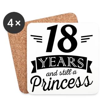 18 years and still a princess - Coasters (set of 4) - white - Front
