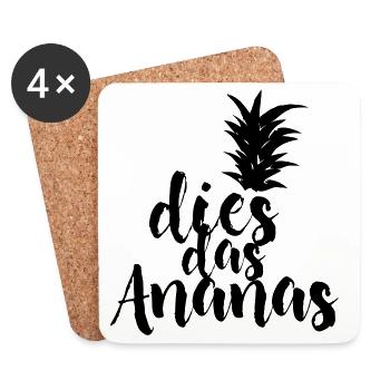 dies das Ananas - Untersetzer (4er-Set) - Weiß - Vorne