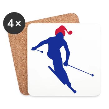 skier - Coasters (set of 4) - white - Front