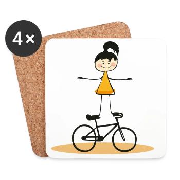 Cyclisme artistique, Cyclisme artistique, Cyclisme en salle, Fille - Dessous de verre (lot de 4) - blanc - Devant