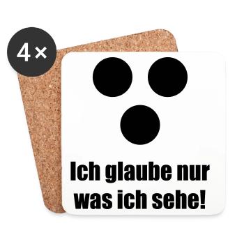 Ich glaube nur was ich sehe - Dessous de verre (lot de 4) - blanc - Devant