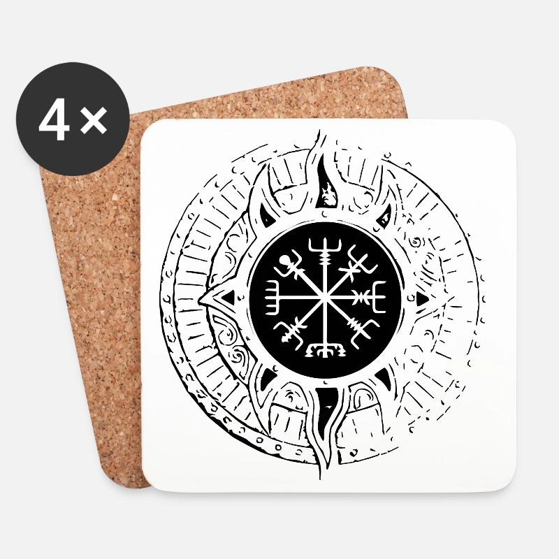 Vikings Ragnar Rabe - Dessous de verre (lot de 4) - blanc